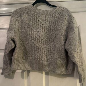 Universal Thread Knit Cable Crewneck Sweater - Gray